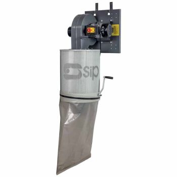 SIP 1HP Wall Mount Single Cartridge Dust Collector - L1600 x W550 x H500 mm