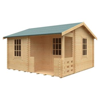 14x14 The Gyles 44mm Cabin - L415 x W415 x H282.2 cm - Solid Wood/Softwood/Pine - Natural