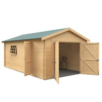 20x12 The Warwick 44mm Cabin - L595 x W355 x H282.9 cm - Solid Wood/Softwood/Pine - Natural