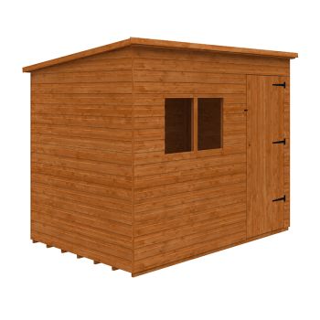 9 x 6 Feet Deluxe Pent 12mm Shed - Solid Wood/Softwood/Pine - L265 x W175 x H217.3 cm - Burnt Orange
