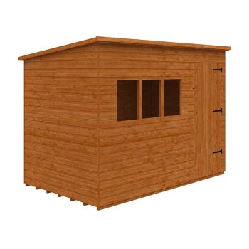 10 x 6 Feet Deluxe Pent 12mm Shed - Solid Wood/Softwood/Pine - L295 x W175 x H217.3 cm - Burnt Orange
