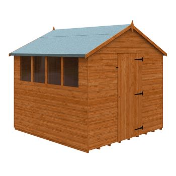 8x8 Super Apex 12mm Shed - L235 x W235 x H231.9 cm - Solid Wood/Softwood/Pine - Burnt Orange