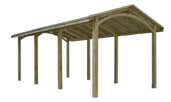 Alaska Carport - Pressure Treatet Timber - L610 x W288 x H290 cm