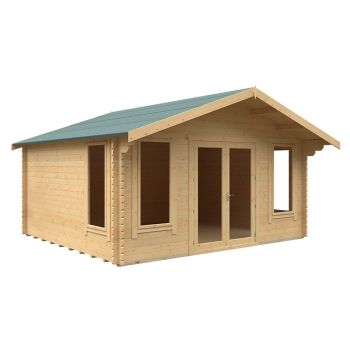 14x16 The Sutton 44mm Cabin - L415 x W475 x H292.6 cm - Solid Wood/Softwood/Pine - Natural