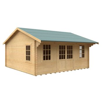 18x18 The Dalton 44mm Cabin - L535 x W535 x H324.2 cm - Solid Wood/Softwood/Pine - Natural