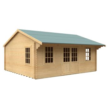 20x18 The Dalton 44mm Cabin - L595 x W535 x H324.2 cm - Solid Wood/Softwood/Pine - Natural