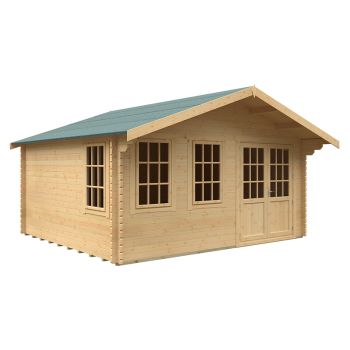 14x16 The Forde 44mm Cabin - L415 x W475 x H292.6 cm - Solid Wood/Softwood/Pine - Natural