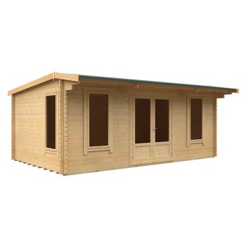20x12 The Jacob 44mm Cabin - L595 x W355 x H247 cm - Solid Wood/Softwood/Pine - Natural