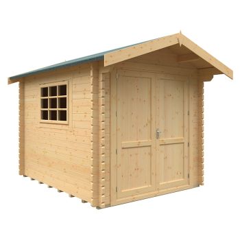 10x8w The Marlborough Plus 44mm Cabin - L295 x W235 x H251.3 cm - Solid Wood/Softwood/Pine - Natural