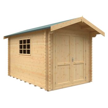 12x8w The Marlborough Plus 44mm Cabin - L355 x W235 x H251.3 cm - Solid Wood/Softwood/Pine - Natural