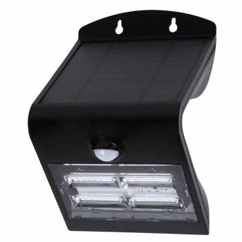 Outdoor Waterproof Solar Led Wall Light - 14L x 21.3W x 11.2H - Polycarbonate/Thermo Plastic/ Acrylic Glass - Black