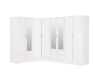 Nevada 2 Door 1 Drawer Wardrobe - L52 x W78 x H182.5 cm - White Gloss