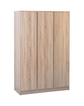 Malvern 3 Door Wardrobe - L50.5 x W115 x H180 cm - Sonoma Oak Effect