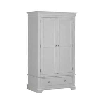 Bordeaux 2 Door Wardrobe - L63 x W112 x H193 cm - Pebble Grey