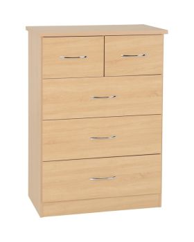 Nevada 3+2 Drawer Chest - L46 x W81 x H115.5 cm - Sonoma Oak Effect