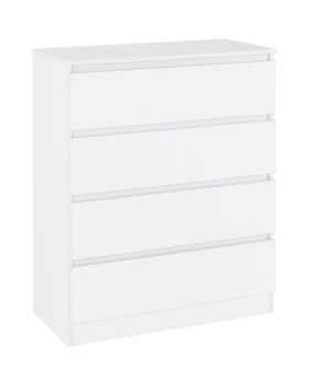 Malvern 4 Drawer Chest - L40 x W80 x H100 cm - White