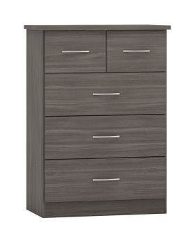Nevada 3+2 Drawer Chest - L46 x W81 x H115.5 cm - Black Wood Grain