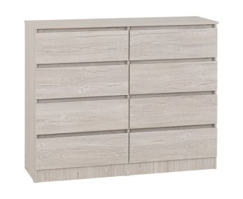 Malvern 8 Drawer Chest - L40 x W121.5 x H100 cm - Urban Snow