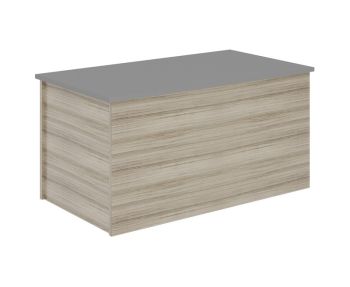 Nevada Blanket Box - L49.5 x W91 x H45.5 cm - Grey Gloss/Light Oak Effect Veneer