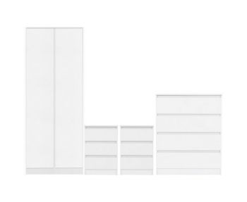 Malvern 2 Door Wardrobe Bedroom Set - White