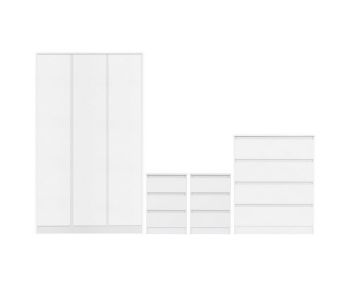 Malvern 3 Door Wardrobe Bedroom Set - White