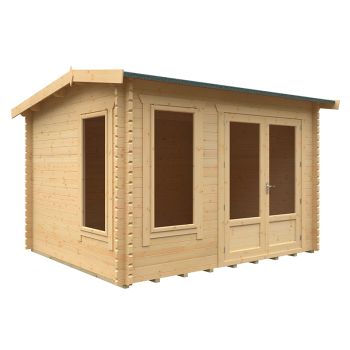 12x10w The Longleat Plus 44mm Cabin - L355 x W295 x H247 cm - Solid Wood/Softwood/Pine - Natural