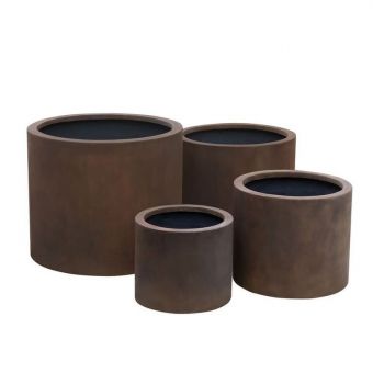 Wide Cylinder Planter Neo Coffee Medium Pot