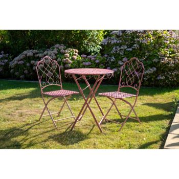 Avalon Bistro Set - 3pc - L60 x W60 x H73 cm - Rose