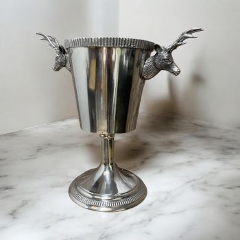 Stag Champagne Bucket - Nickel Plated - L25 x W46 x H50 cm