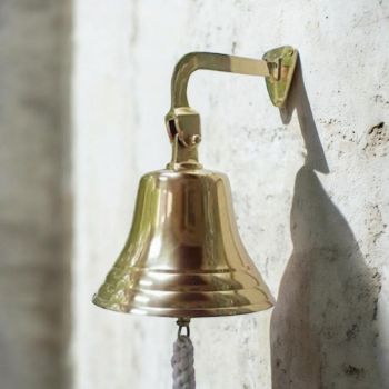 3 Inch Wall Bell - L8 x W8 x H10 cm - Brass