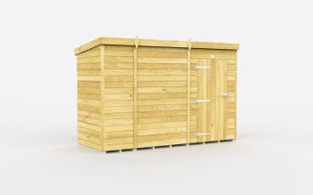 10 x 4 Feet Pent Shed - Single Door Without Windows - Wood - L118 x W302 x H201 cm