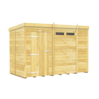 10 x 5 Feet Pent Security Shed - Single Door - Wood - L147 x W302 x H201 cm