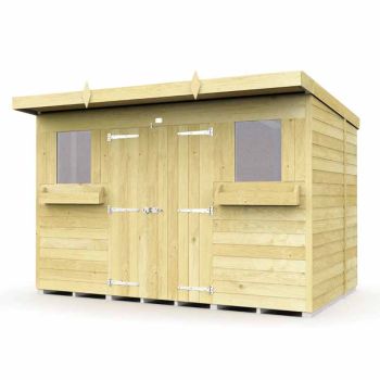 10 x 5 Feet Pent Summer Shed - Wood - L147 x W302 x H201 cm