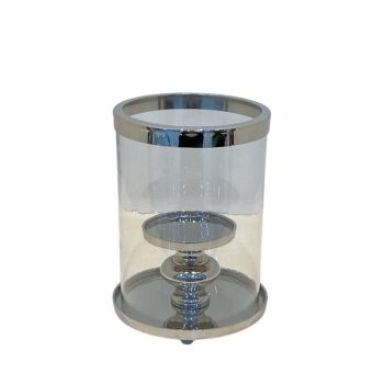 Hurricane Candle Holder - Nickel Plated - L15 x W15 x H22 cm