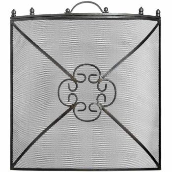 Mesh Fireguard in Antique Pewter Effect Finish - Metal - L13 x W61 x H61 cm - Silver