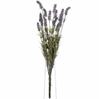 Large Lavender Bush Artificial Flower - Plastic - L16 x W16 x H66 cm - Blue/Purple