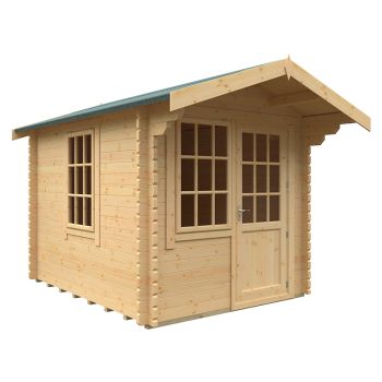 10x8w The Carrington Plus 44mm Cabin - L295 x W235 x H251.3 cm - Solid Wood/Softwood/Pine - Natural
