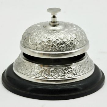 Nickel Desk Bell - L7 x W7 x H17 cm