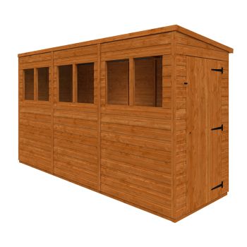 12 x 4 Feet Flex Pent 12mm Flex - Solid Wood/Softwood/Pine - L353.8 x W115 x H203 cm - Burnt Orange