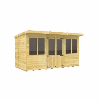 12ft x 5ft Pent Summer House - Wood - L147 x W358 x H201 cm