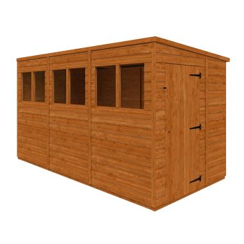 12x6 Flex Pent 12mm Flex - L353.8 x W175 x H203 cm - Solid Wood/Softwood/Pine - Burnt Orange