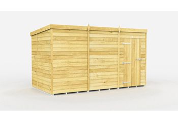 12 x 6 Feet Pent Shed - Single Door Without Windows - Wood - L178 x W358 x H201 cm