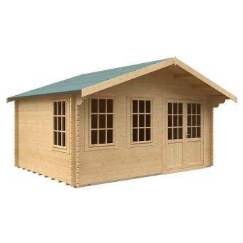 12x16 The Forde 44mm Cabin - L355 x W475 x H292.6 cm - Solid Wood/Softwood/Pine - Natural