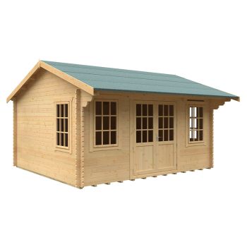 16x14 The Dalton 44mm Cabin - L475 x W415 x H303.6 cm - Solid Wood/Softwood/Pine - Natural