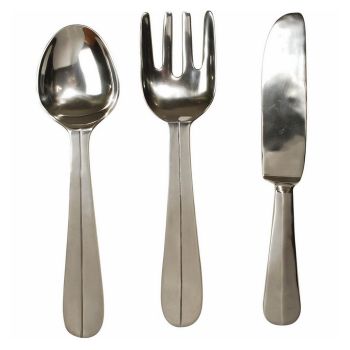 Wall Hanging Cutlery (Set of 3) - Aluminium - Silver