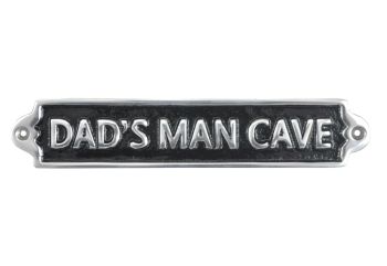 Dads Man Cave Wall Plaque - Aluminium - L1 x W25 x H6 cm