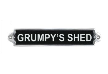 Grumpys Shed Wall Plaque - Aluminium - L1 x W25 x H6 cm