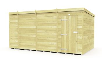 13 x 8 Feet Pent Shed - Single Door Without Windows - Wood - L231 x W387 x H201 cm