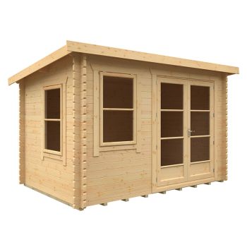 12x8 The Belton 44mm Cabin - L355 x W235 x H232.8 cm - Solid Wood/Softwood/Pine - Natural