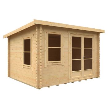 12x10 The Belton 44mm Cabin - L355 x W295 x H232.8 cm - Solid Wood/Softwood/Pine - Natural